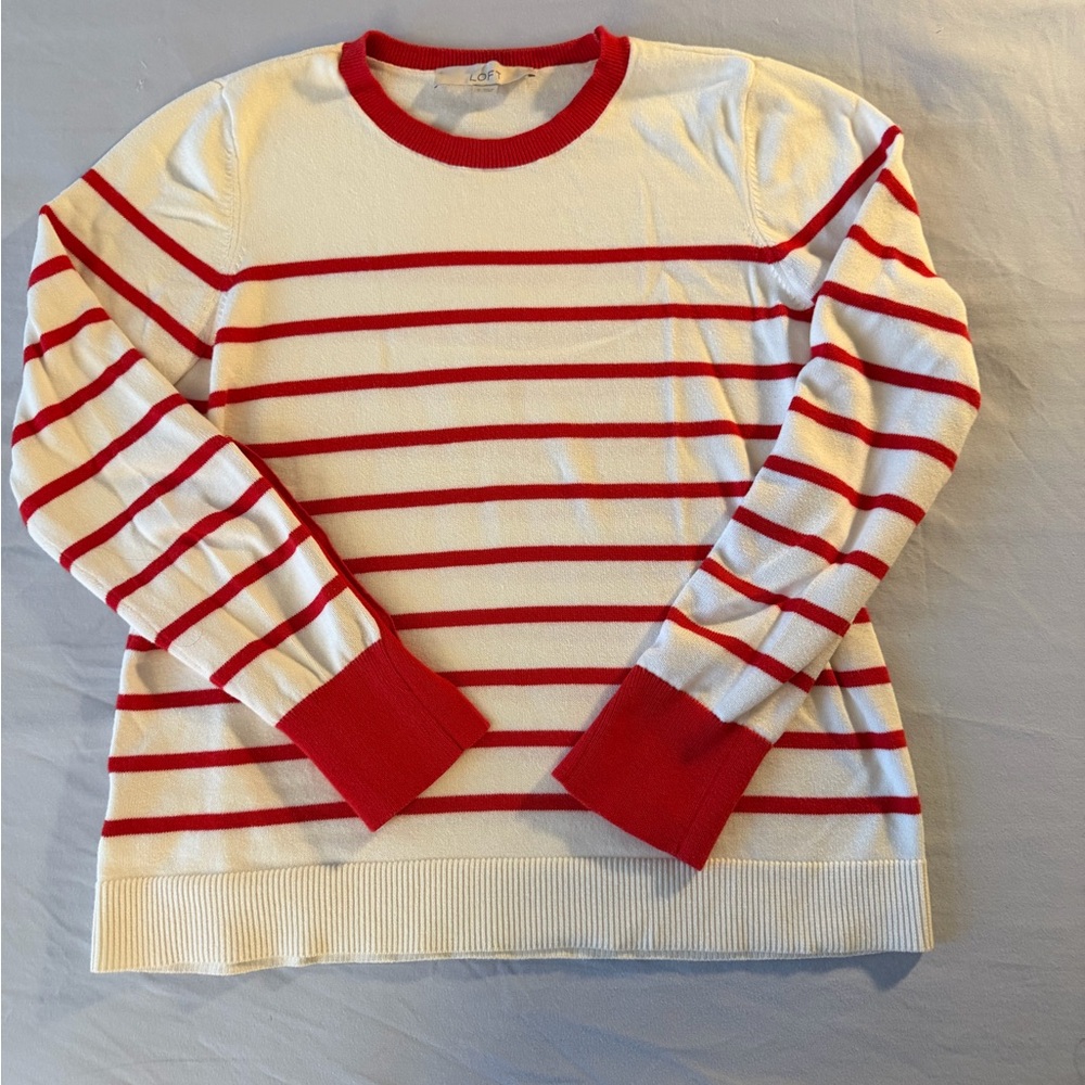 Red and White Striped Sweater